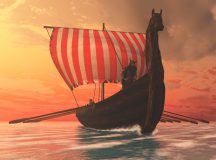 A Viking longboat sails to new shores for trading and companionship.